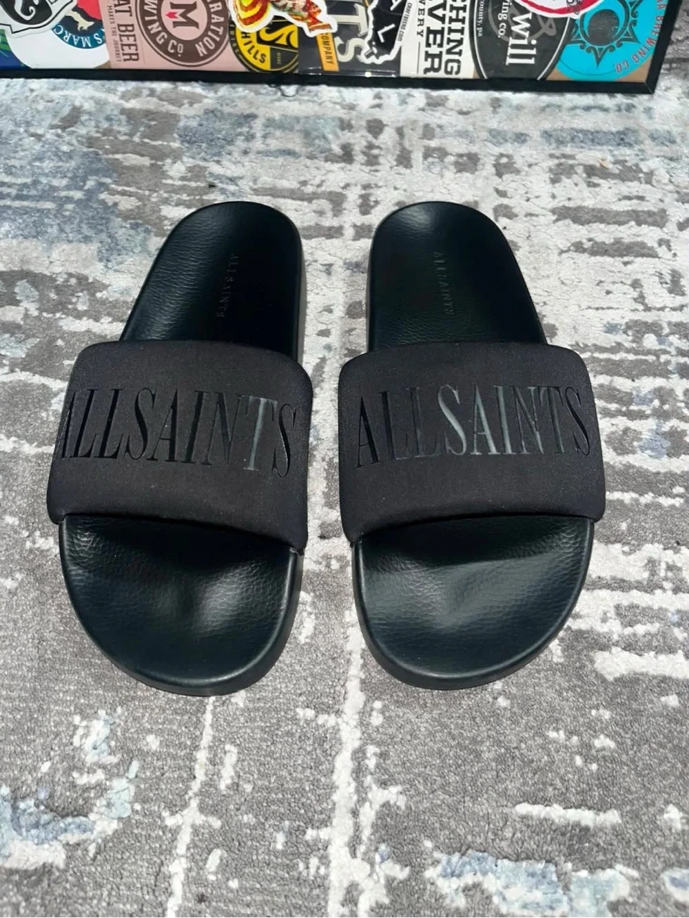 All Saints black slide